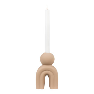 Świecznik ceramiczny japandi 17cm brązowy House Nordic