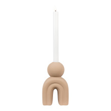Świecznik ceramiczny japandi 17cm brązowy House Nordic