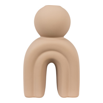 Świecznik ceramiczny japandi 17cm brązowy House Nordic