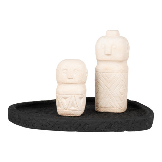 Taca cementowa organiczny kształt 26,5x26cm czarna House Nordic