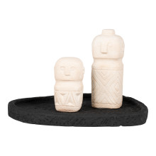 Taca cementowa organiczny kształt 26,5x26cm czarna House Nordic