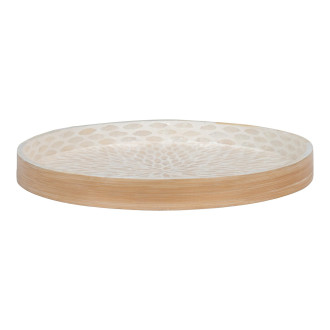 Taca dekoracyjna okrągła 40cm bambus / beżowy House Nordic