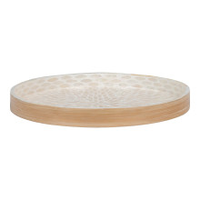 Taca dekoracyjna okrągła 40cm bambus / beżowy House Nordic