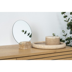 Taca okrągła z trawertynu 25,5cm House Nordic 2