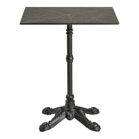 Stół kwadatowy Bistro 60x60cm ciemnoszary marmur / żeliwna czarna noga House Nordic