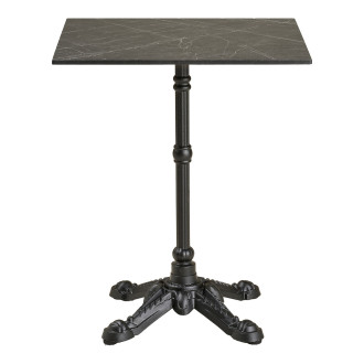 Stół kwadatowy Bistro 60x60cm ciemnoszary marmur / żeliwna czarna noga House Nordic
