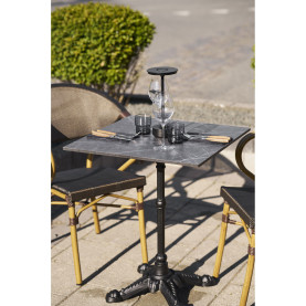 Stół kwadatowy Bistro 60x60cm ciemnoszary marmur / żeliwna czarna noga House Nordic 2