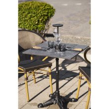 Stół kwadatowy Bistro 60x60cm ciemnoszary marmur / żeliwna czarna noga House Nordic