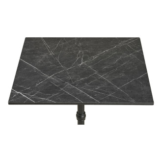 Stół kwadatowy Bistro 60x60cm ciemnoszary marmur / żeliwna czarna noga House Nordic