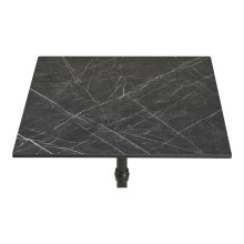 Stół kwadatowy Bistro 60x60cm ciemnoszary marmur / żeliwna czarna noga House Nordic