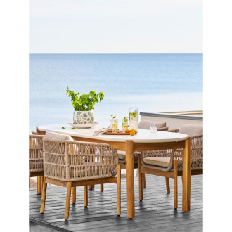 Stół ogrodowy owalny Terracina 210x95cm akacja / terrazzo House Nordic