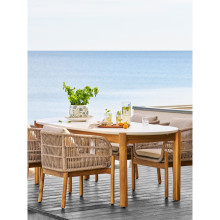 Stół ogrodowy owalny Terracina 210x95cm akacja / terrazzo House Nordic