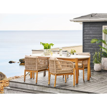 Stół ogrodowy owalny Terracina 210x95cm akacja / terrazzo House Nordic