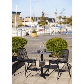 Stół kwadatowy Bistro 60x60cm ciemnoszary marmur / czarna noga House Nordic 2