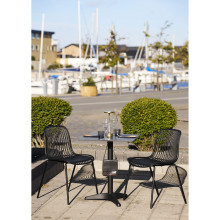 Stół kwadatowy Bistro 60x60cm ciemnoszary marmur / czarna noga House Nordic
