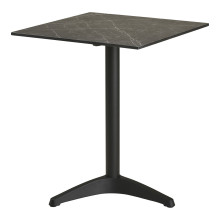 Stół kwadatowy Bistro 60x60cm ciemnoszary marmur / czarna noga House Nordic