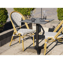 Stół kwadatowy Bistro 60x60cm ciemnoszary marmur / czarna noga House Nordic