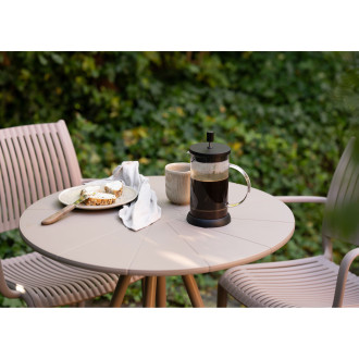 Stół metalowy okrągły Barletta Bistro 70cm taupe House Nordic