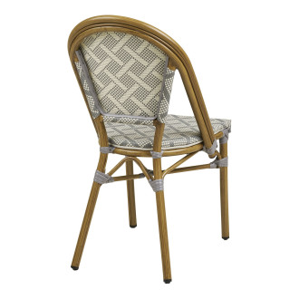 Krzesło ogrodowe Lauria biay / szary /rama imitująca bambus House Nordic