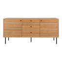 Komoda fornirowana 3 szuflady 2 szafki Kyoto 150x40cm dąb naturalny House Nordic