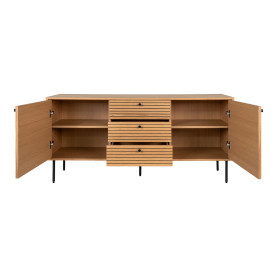 Komoda fornirowana 3 szuflady 2 szafki Kyoto 150x40cm dąb naturalny House Nordic 2