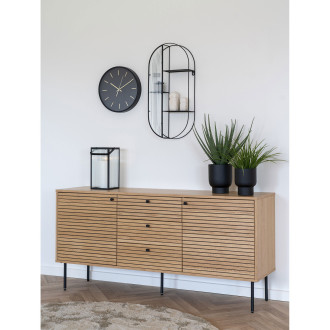 Komoda fornirowana 3 szuflady 2 szafki Kyoto 150x40cm dąb naturalny House Nordic