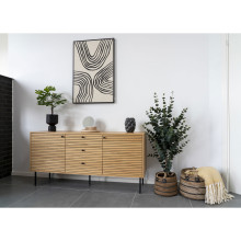 Komoda fornirowana 3 szuflady 2 szafki Kyoto 150x40cm dąb naturalny House Nordic