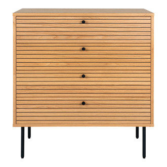 Komoda fornirowana 4 szuflady na nóżkach Kyoto 85x80cm dąb naturalny House Nordic