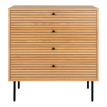 Komoda fornirowana 4 szuflady na nóżkach Kyoto 85x80cm dąb naturalny House Nordic