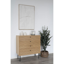Komoda fornirowana 4 szuflady na nóżkach Kyoto 85x80cm dąb naturalny House Nordic