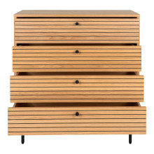 Komoda fornirowana 4 szuflady na nóżkach Kyoto 85x80cm dąb naturalny House Nordic