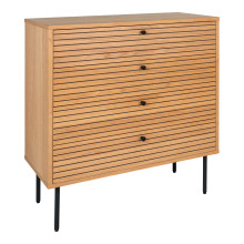 Komoda fornirowana 4 szuflady na nóżkach Kyoto 85x80cm dąb naturalny House Nordic