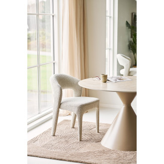 Stół ceramiczny na jednej nodze - klepsydra Annecy 120cm trawertyn / piaskowy House Nordic