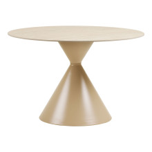 Stół ceramiczny na jednej nodze - klepsydra Annecy 120cm trawertyn / piaskowy House Nordic