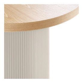 Stół okrągły fornirowany na ryflowanej jednej nodze Solva 120cm jesion / piaskowy House Nordic 2