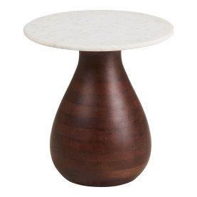 Stolik kawowy okrągły Heide 40cm drewno mango / marmur House Nordic