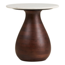 Stolik kawowy okrągły Heide 40cm drewno mango / marmur House Nordic