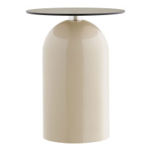 Stolik boczny szklany Ravello 40cm szare szkło / beż House Nordic