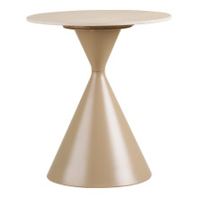 Stolik boczny ceramiczny na jednej nodze - klepsydra Annecy 50cm trawertyn / piaskowy House Nordic