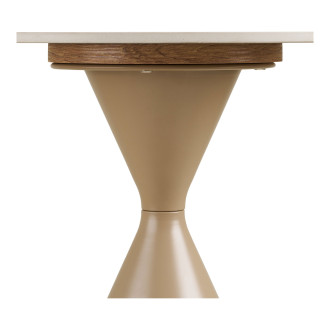 Stolik boczny ceramiczny na jednej nodze - klepsydra Annecy 50cm trawertyn / piaskowy House Nordic