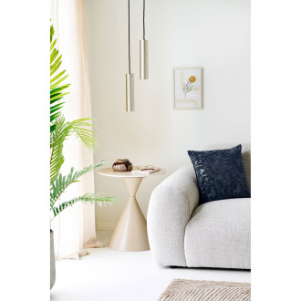 Stolik boczny ceramiczny na jednej nodze - klepsydra Annecy 50cm trawertyn / piaskowy House Nordic