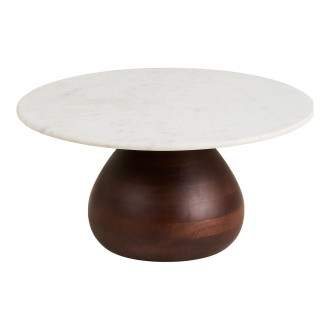 Stolik kawowy okrągły Heide 70cm drewno mango / marmur House Nordic