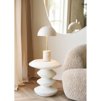Stolik pomocniczy cementowy - japandi Blackburn H45cm biały House Nordic