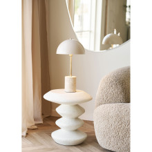 Stolik pomocniczy cementowy - japandi Blackburn H45cm biały House Nordic