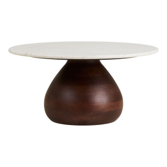 Stolik kawowy okrągły Heide 70cm drewno mango / marmur House Nordic