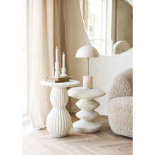 Stolik pomocniczy cementowy - japandi Blackburn H45cm biały House Nordic