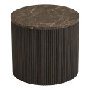 Stolik okrągły na ryflowanej podstawie Rota 45cm imitacja marmuru / ciemny brąz House Nordic