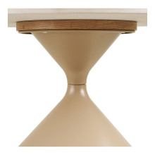 Stolik okrągły ceramiczny na jednej nodze - klepsydra Annecy 70cm trawertyn / piaskowy House Nordic