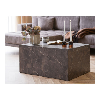 Stolik kawowy bryła Prague 60x80x40cm  imitacja marmuru House Nordic