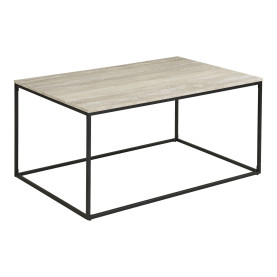 Stolik kawowy prostokątny Vita 90x60cm imitacja trawertynu / czarny House Nordic